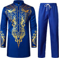 Men's Africa Suit Long Sleeve Dashiki and Pants Set - Stylish
