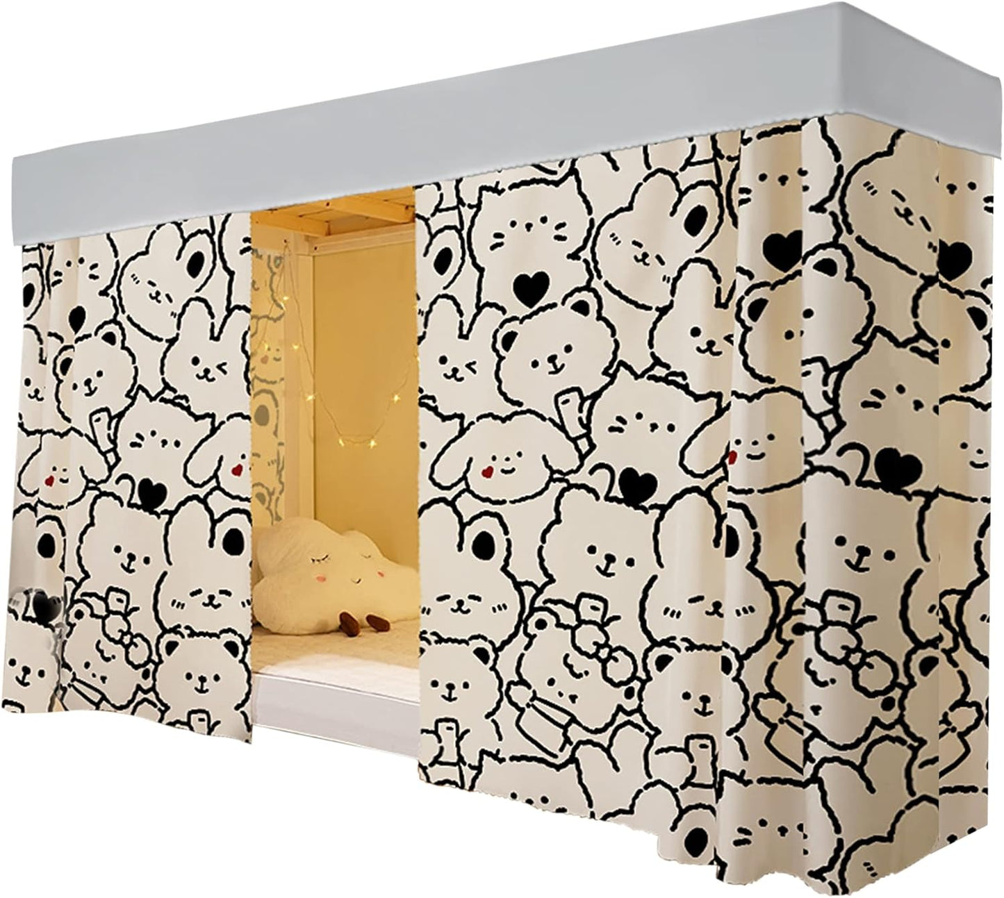 Privacy & Style: Minache Cartoon Blackout Bed Curtains