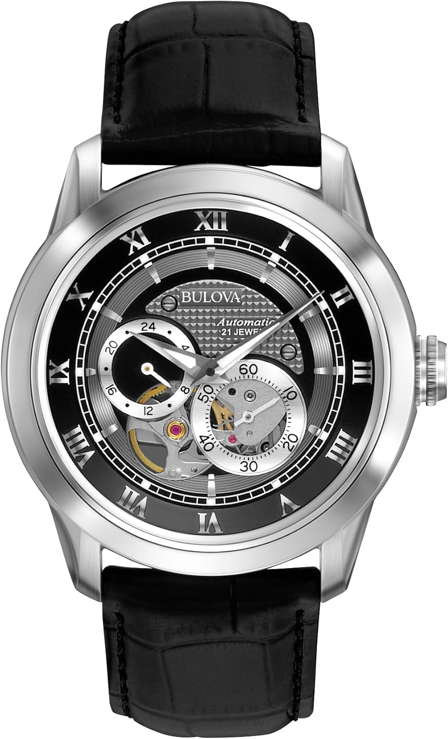 Bulova Classic Sutton Automatic Watch: 24-Hr Sub Dial, Self-Winding, Exhibition Caseback
