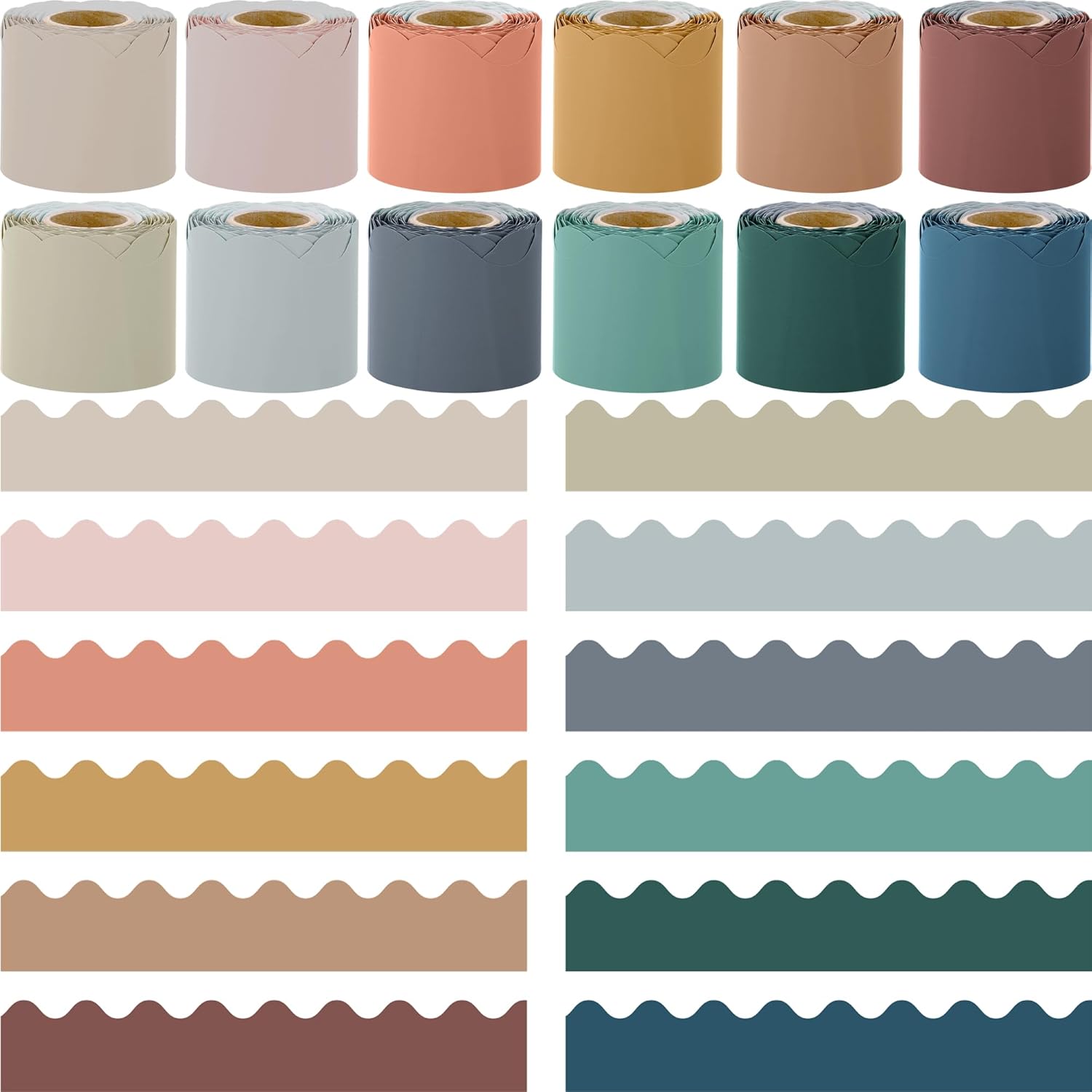 Elcoho Scalloped Bulletin Board Borders for Classroom Decor