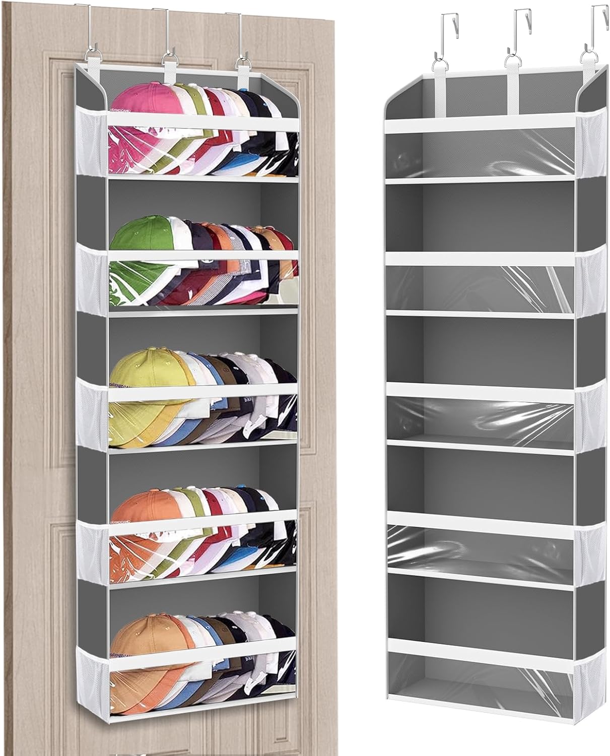 Over the Door Hat Organizer for Baseball Caps - 60 Hats Capacity