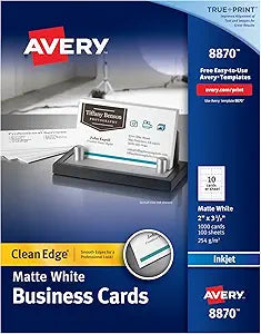 Avery Printable Business Cards for Inkjet Printers, 1,000 Cards