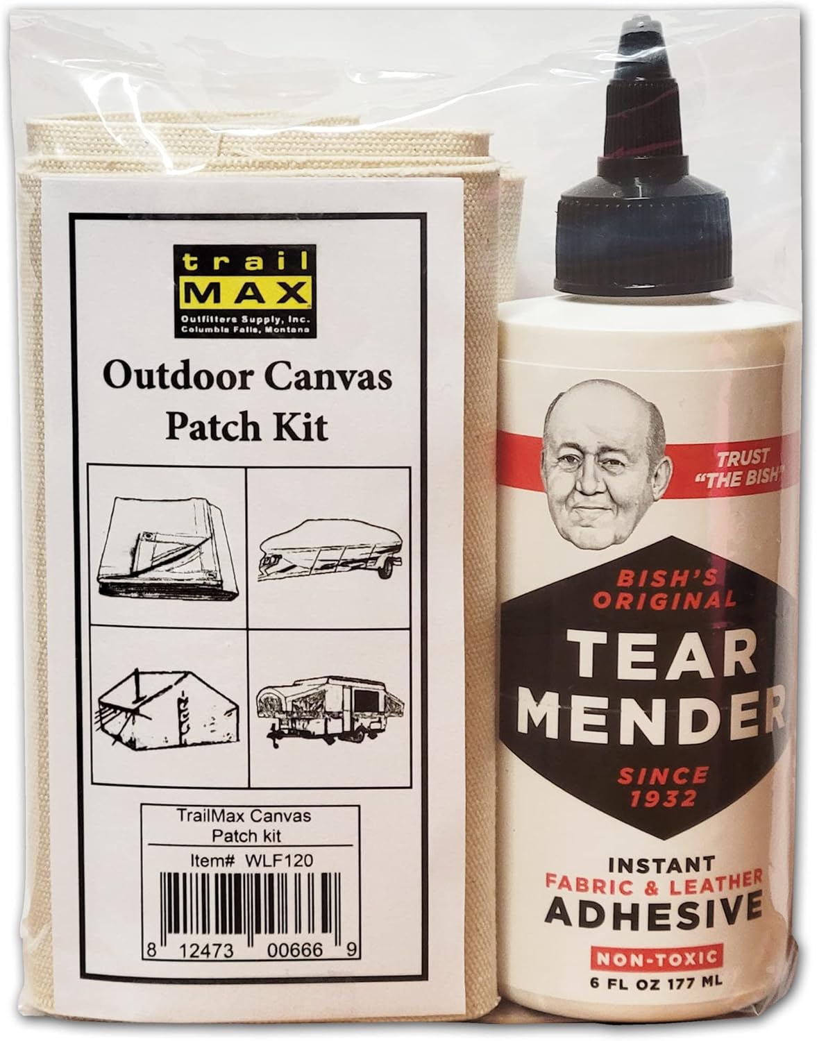 TrailMax Outdoor Canvas Patch Kit for Tents and Campers Repair