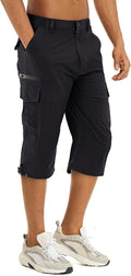 TACVASEN Men's Capri Cargo Hiking Shorts - Quick Dry and Water