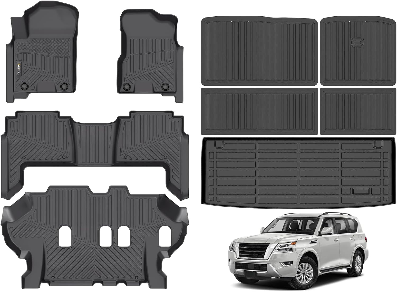 Wailtnb All Weather Floor Mats for Nissan Armada & QX80