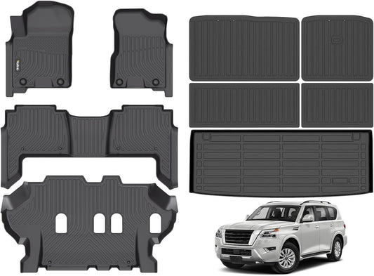 Wailtnb All Weather Floor Mats for Nissan Armada & QX80