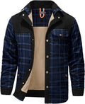 PEHMEA Men's Flannel Shirt Jacket: Warm Fleece Coat for Fall