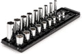3/8 in Drive 12-Point Socket Set, 18-Piece - Organized Rails & Tray