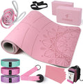 Ultimate Yoga Set for Beginners | 1/3 Thick Mat, Blocks, Strap, Resistance Band, Door Anchor