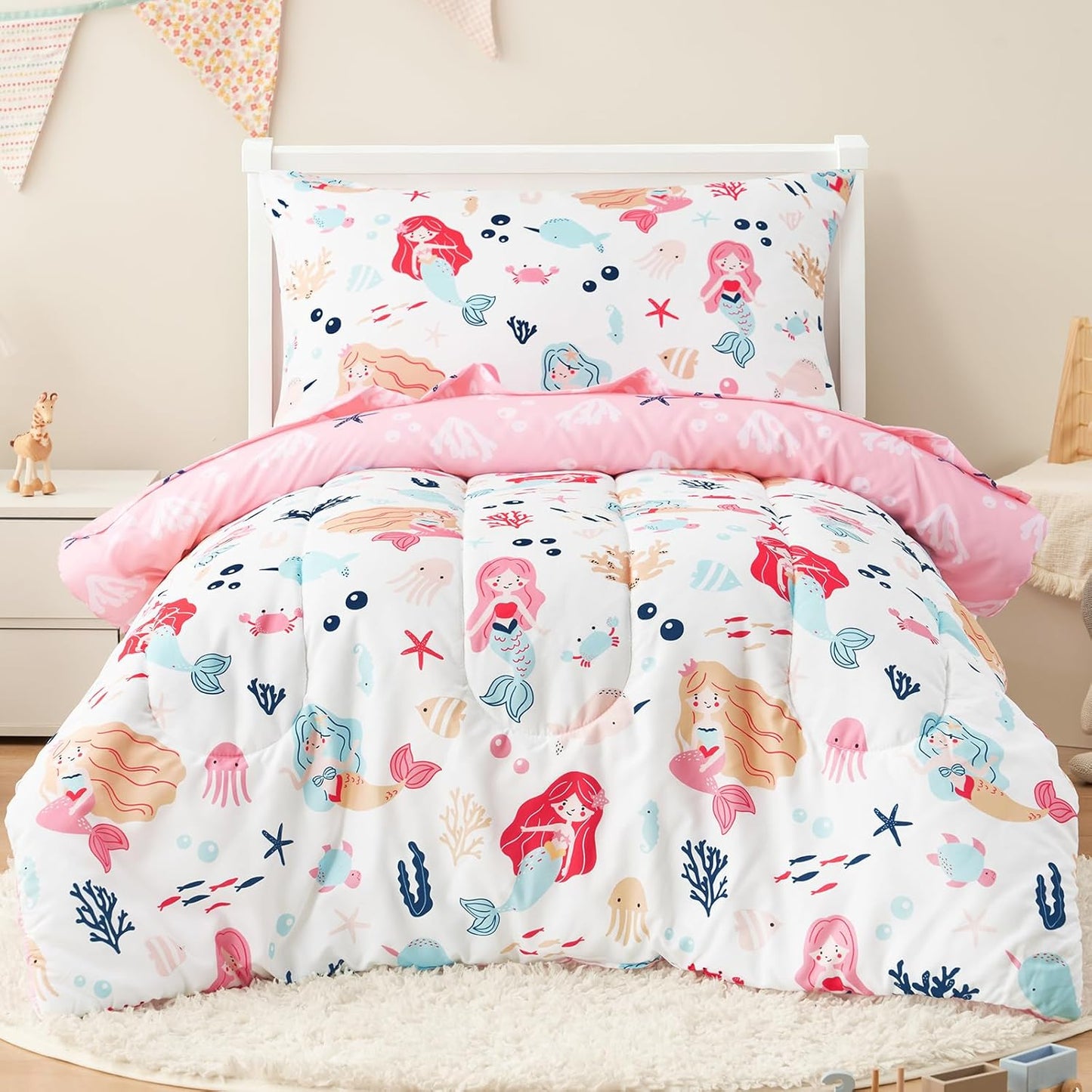PHF Toddler Bedding Set - Ultra Soft Mermaid Comforter Set