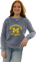 Michigan Wolverines Women's Burnout Crewneck Sweatshirt - Vintage Fit