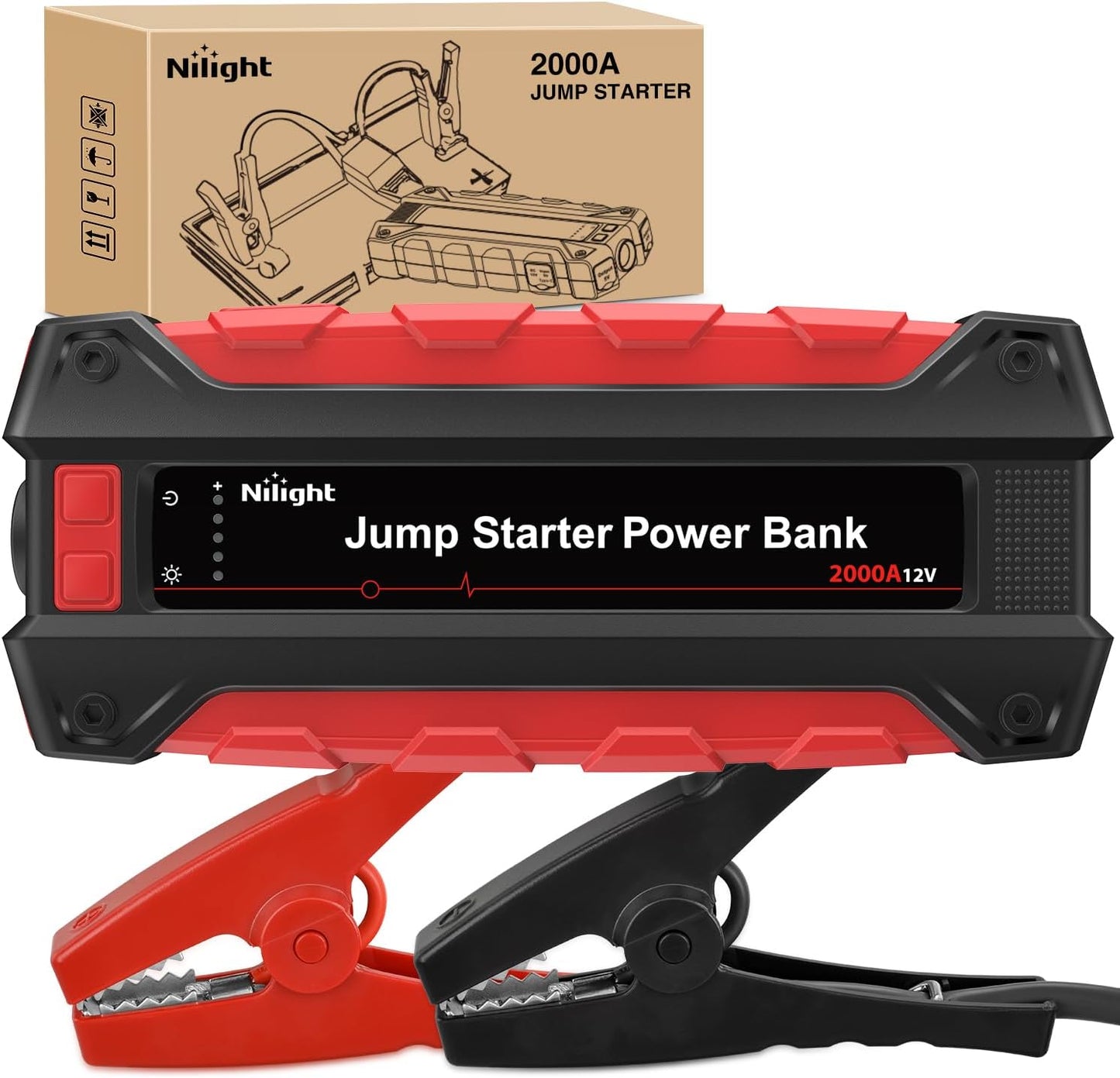 Nilight 2000A Car Battery Jump Starter for Gas and Diesel Engines