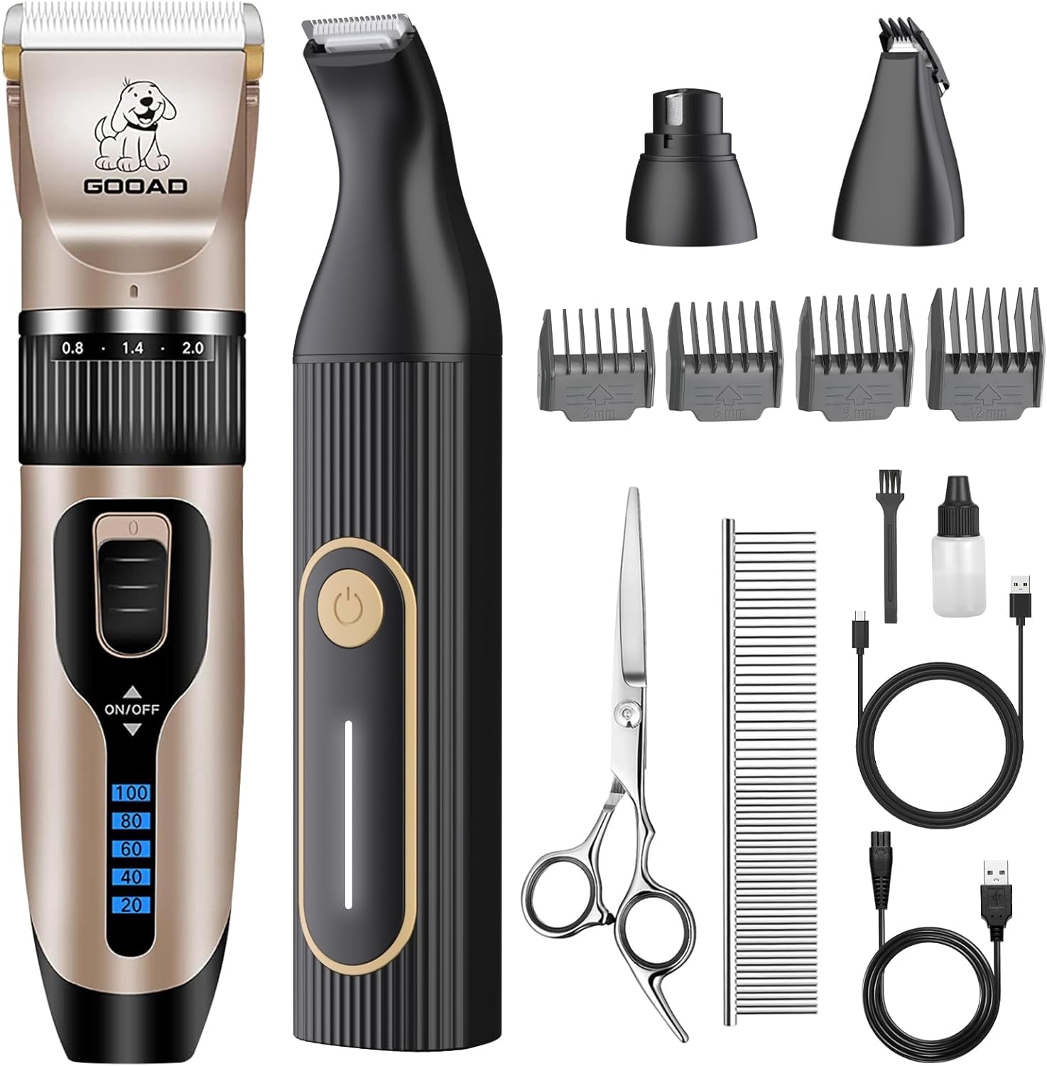 Dog Clippers for Grooming Heavy Thick Hair & Low Noise Trimmer