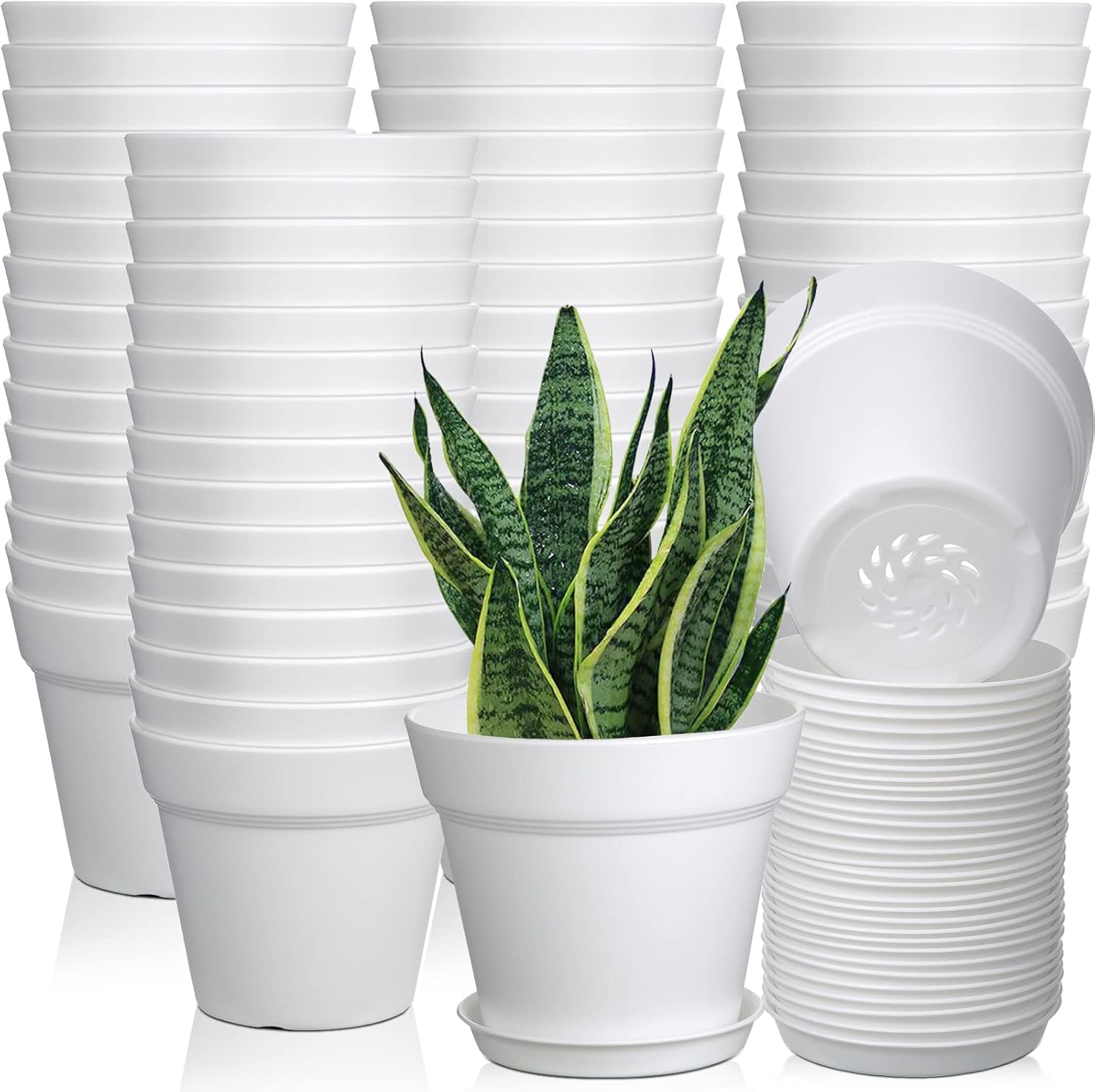 54 Pack 4 Inch Plant Pots with Drainage Hole for Indoor Plants