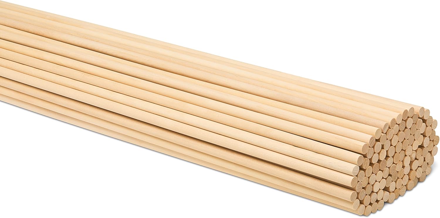 Wooden Dowel Rods 3/8 Inch x 48 Inch for Crafting Projects