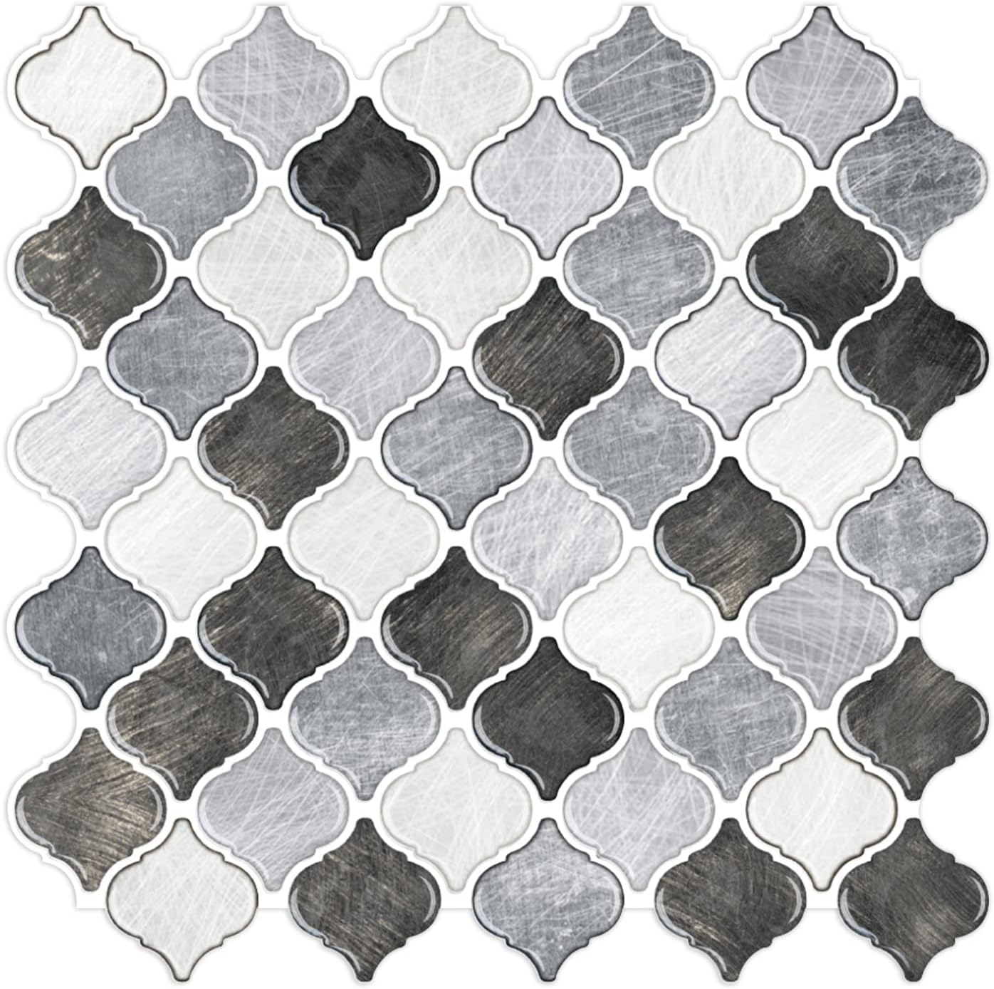 10-Sheet Arabesque Tile Peel & Stick Backsplash for Kitchen