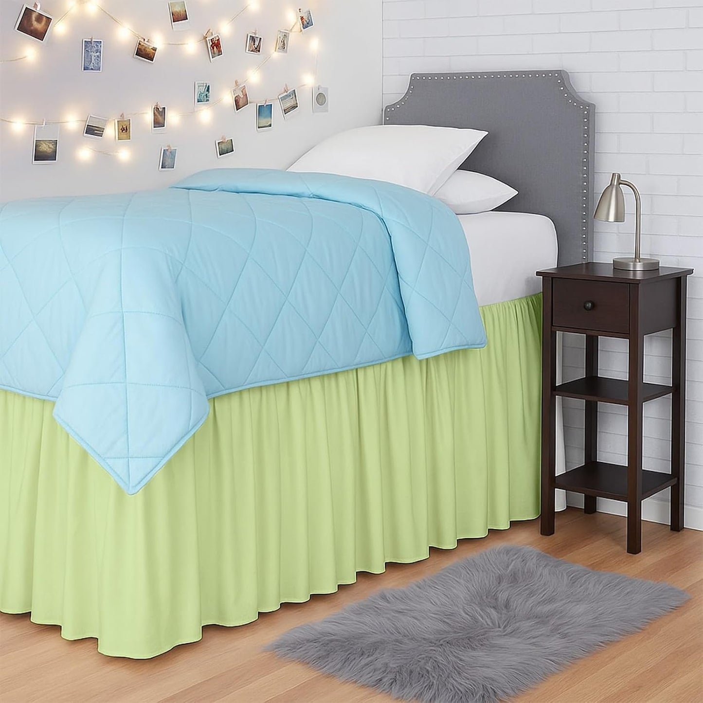 Premium Microfiber Bed Skirt for Twin XL Dorm Beds in Sage