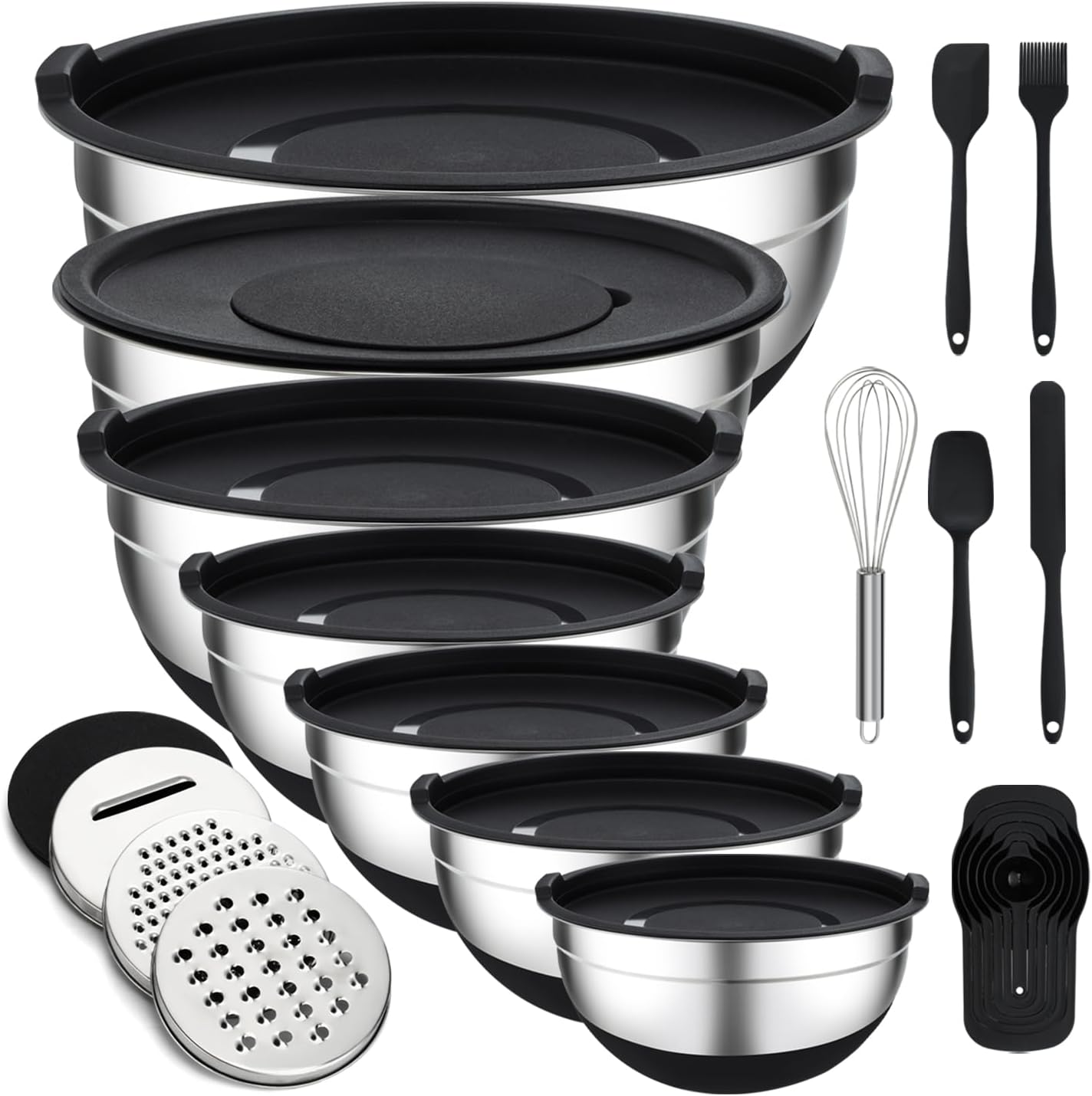Unokit Mixing Bowls with Lids Set - 7 Pcs Stainless Steel Set