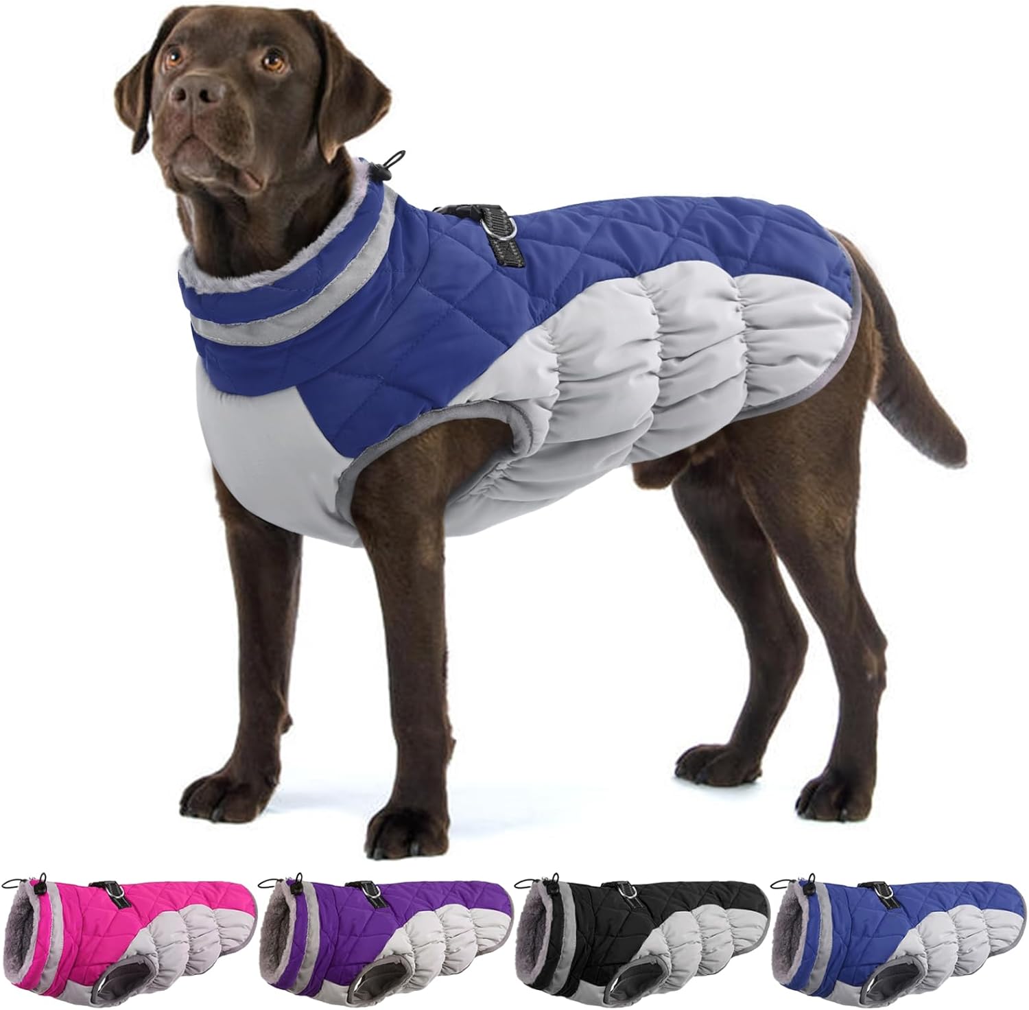 Large Dog Coat for Winter, Waterproof Fleece Jacket for Pets