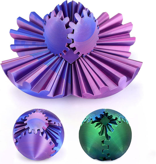 3D Printed Gear Ball Fidget Toy - Stress Relief