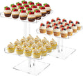 3 Tiered Serving Tray Set for Entertaining - Clear Acrylic Dessert
