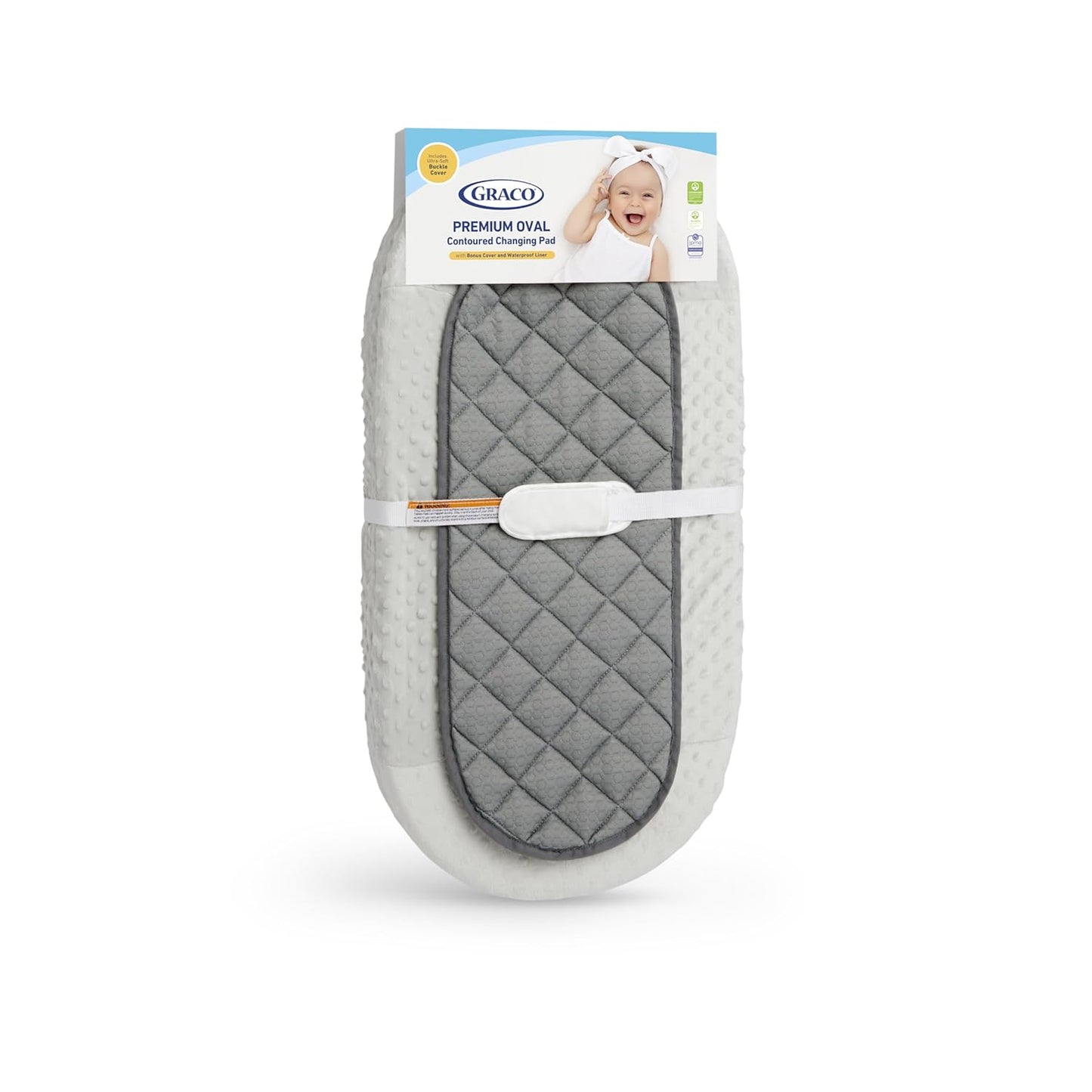 Graco Premium Oval Contoured Changing Pad with Bonus Cover