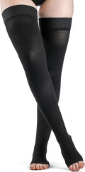 DYNAVEN Compression Thigh-Highs 20-30mmHg - Open Toe, Grip-Top