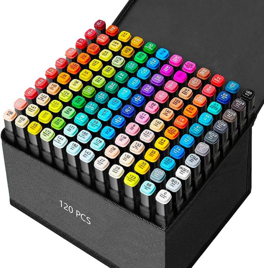 120 Colors Alcohol Markers for Kids and Adults - Dual Tip Art Markers