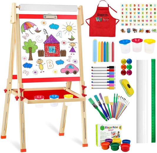 Basytodio Adjustable Art Easel for Kids - Double-Sided Fun