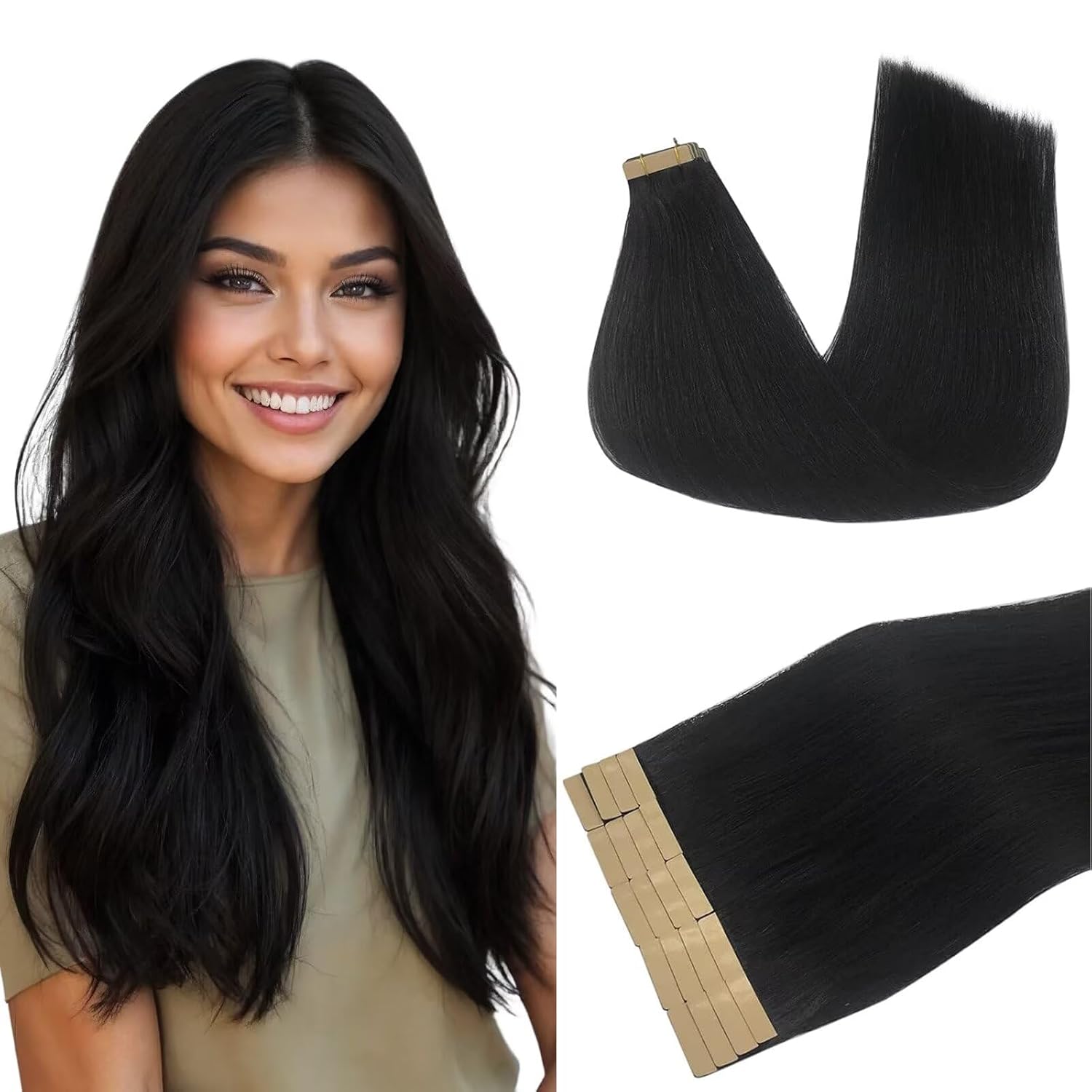 DOORES Tape in Hair Extensions for Natural Look and Feel