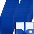 Patelai 50 Pack Plastic Folders with Pocket - Bulk Letter Size