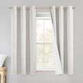 NICETOWN Linen Blackout Curtains for Kitchen, Ivory, 2 Panels, 42in