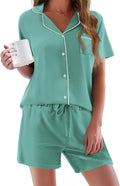 Ekouaer Pajamas Set for Women Short Sleeve PJs - Soft 2 Piece