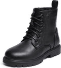 Kids Side Zipper Combat Ankle Boots - Water-Resistant Toddler Shoes
