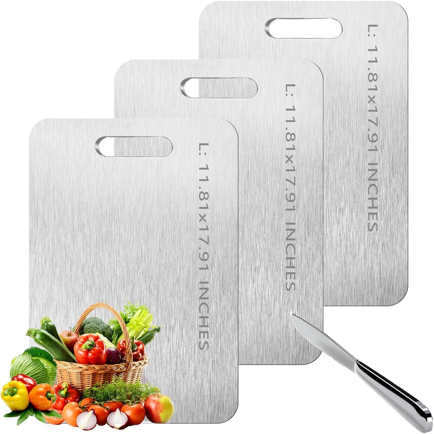 Titanium Cutting Boards Set of 3 - Non Stick Kitchen Essential