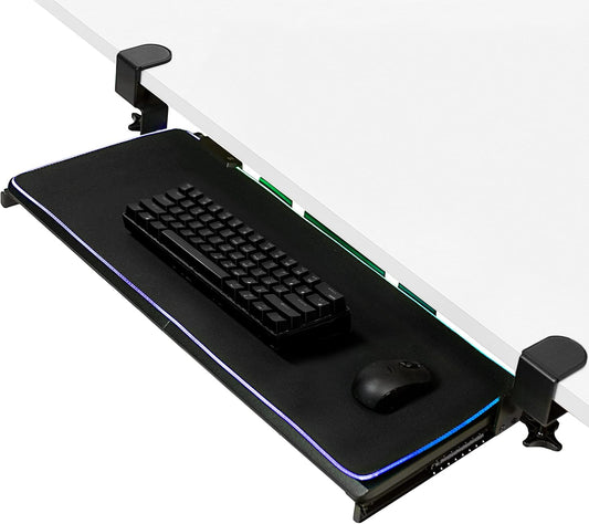VIVO Large RGB Keyboard Tray: Slide-Out Platform for Effortless Typing