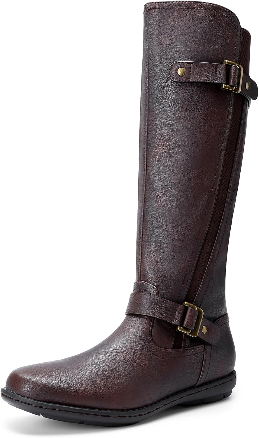 DREAM PAIRS Women's Faux Fur-Lined Knee High Winter Boots