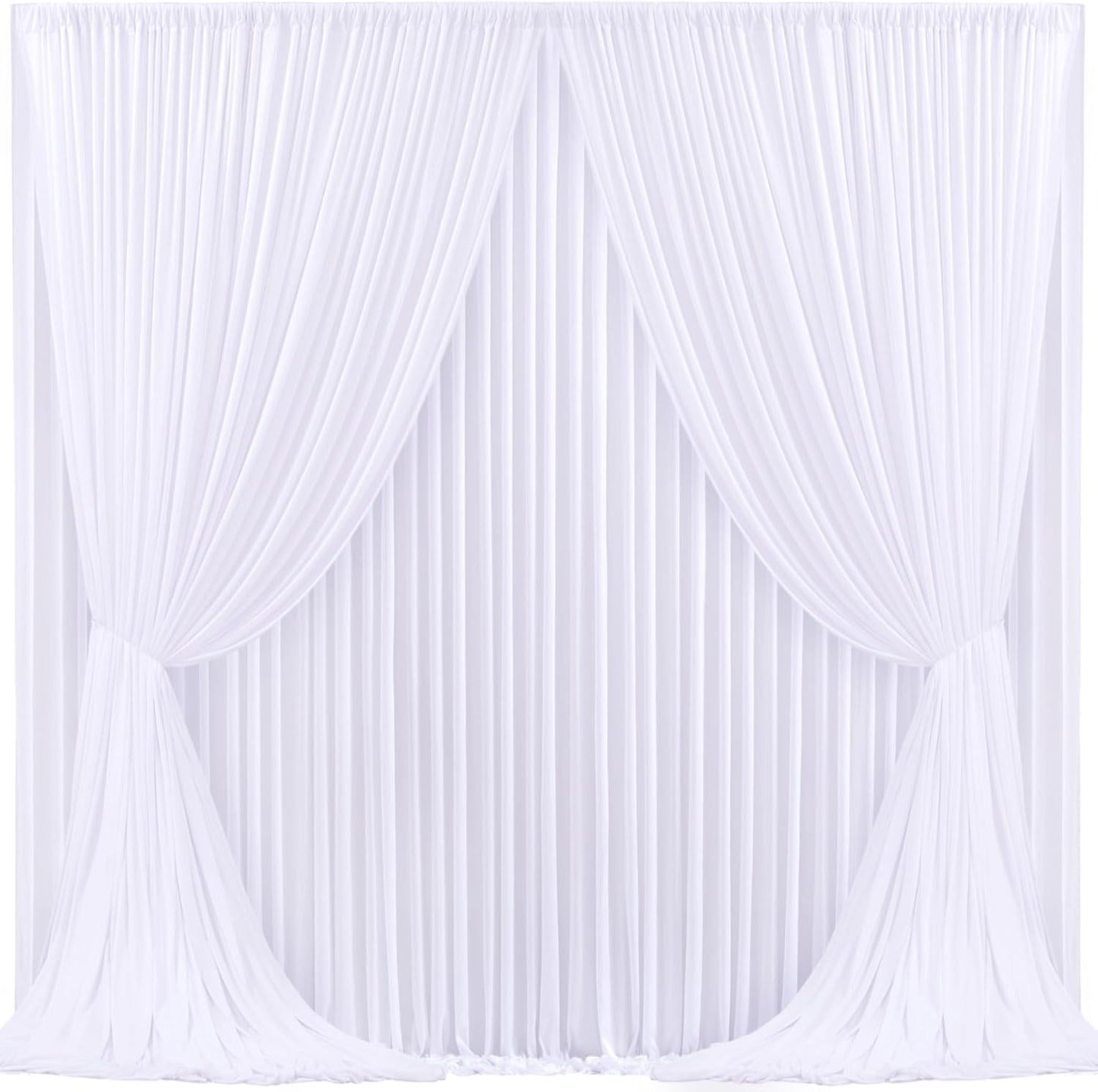 Premium Wrinkle-Free White Curtain Set - gogoparti