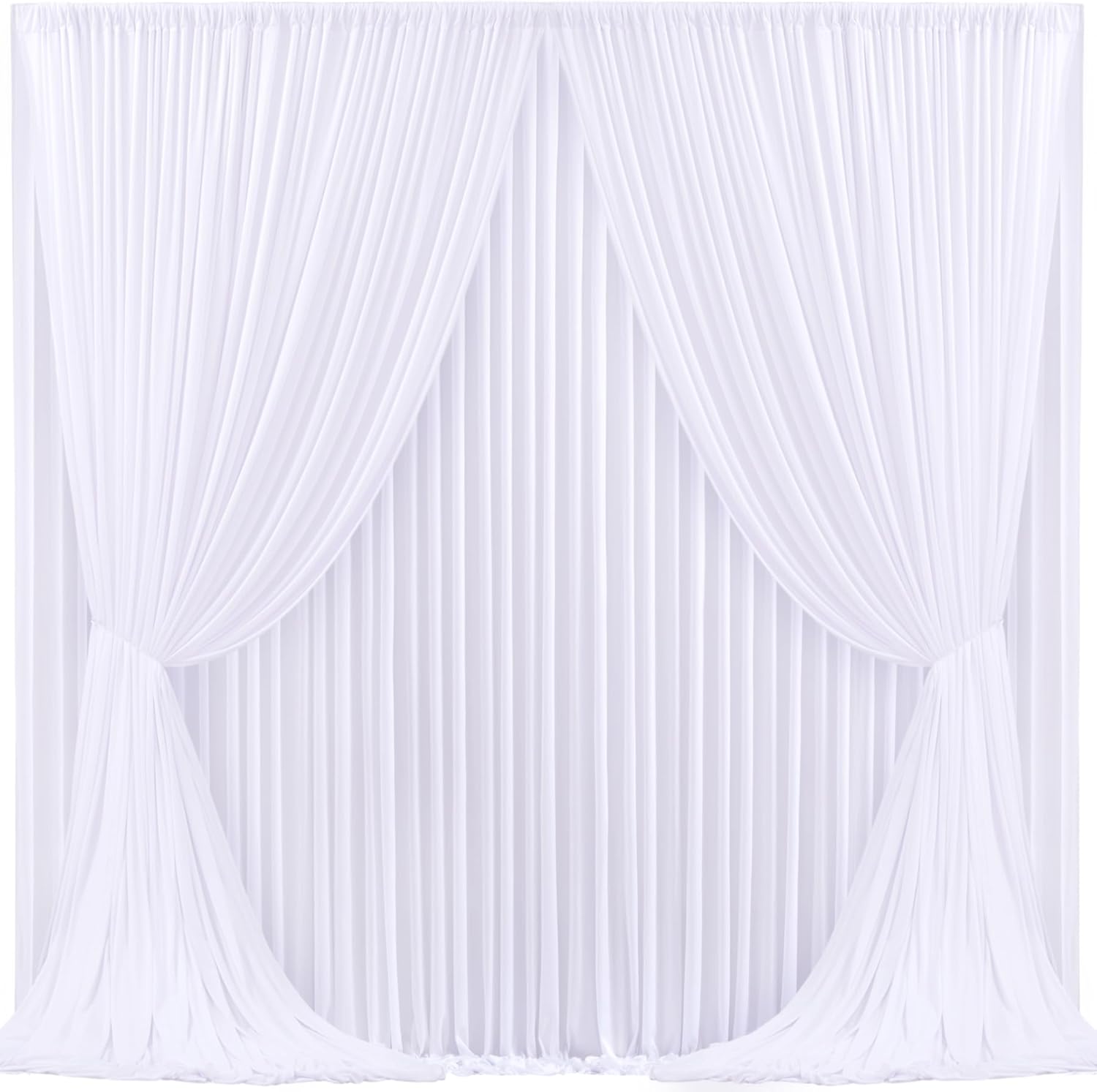 Premium Wrinkle-Free White Curtain Set - gogoparti