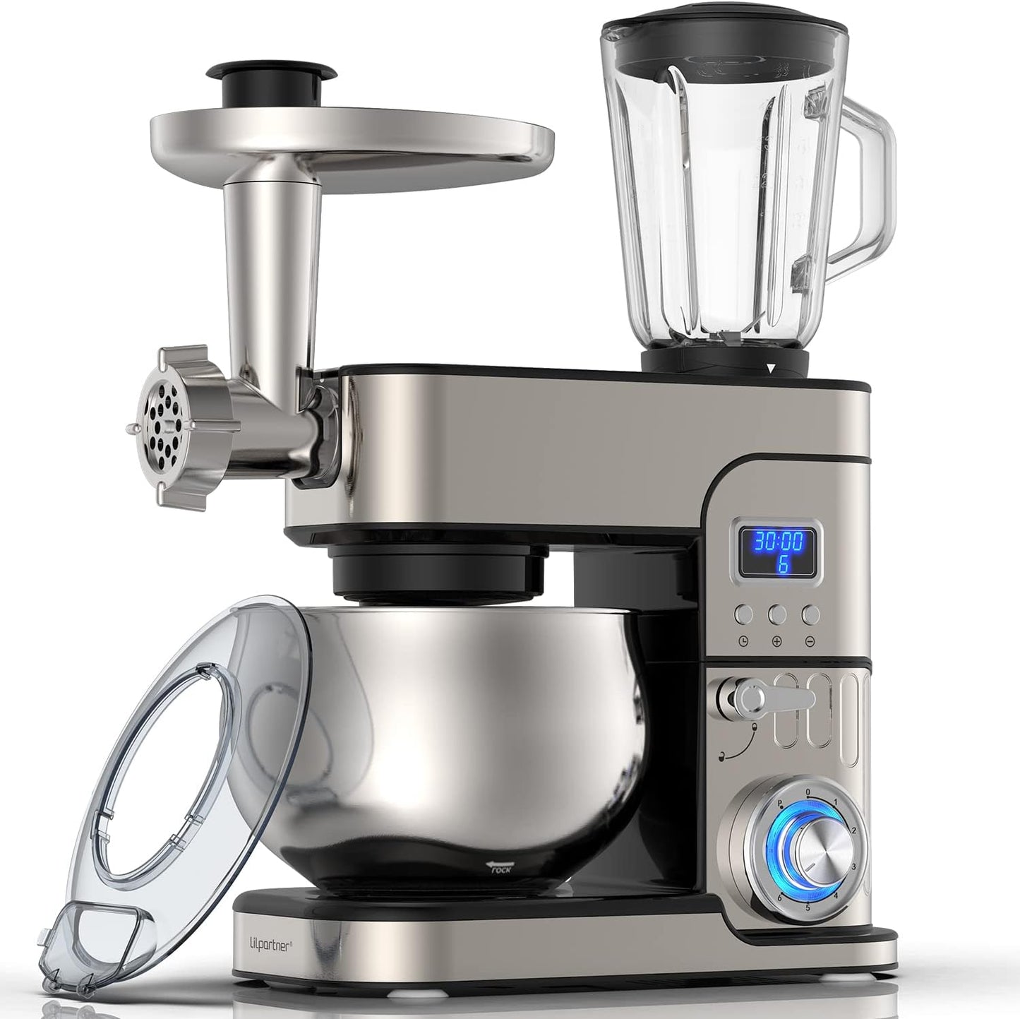 6-IN-1 Stand Mixer with LCD Display and 6.5QT Bowl for Kitchen