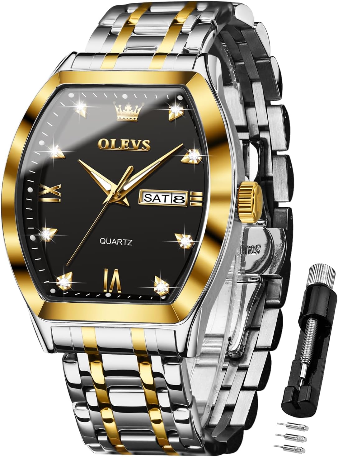 OLEVS Diamond Square Men's Watch - Timeless Elegance