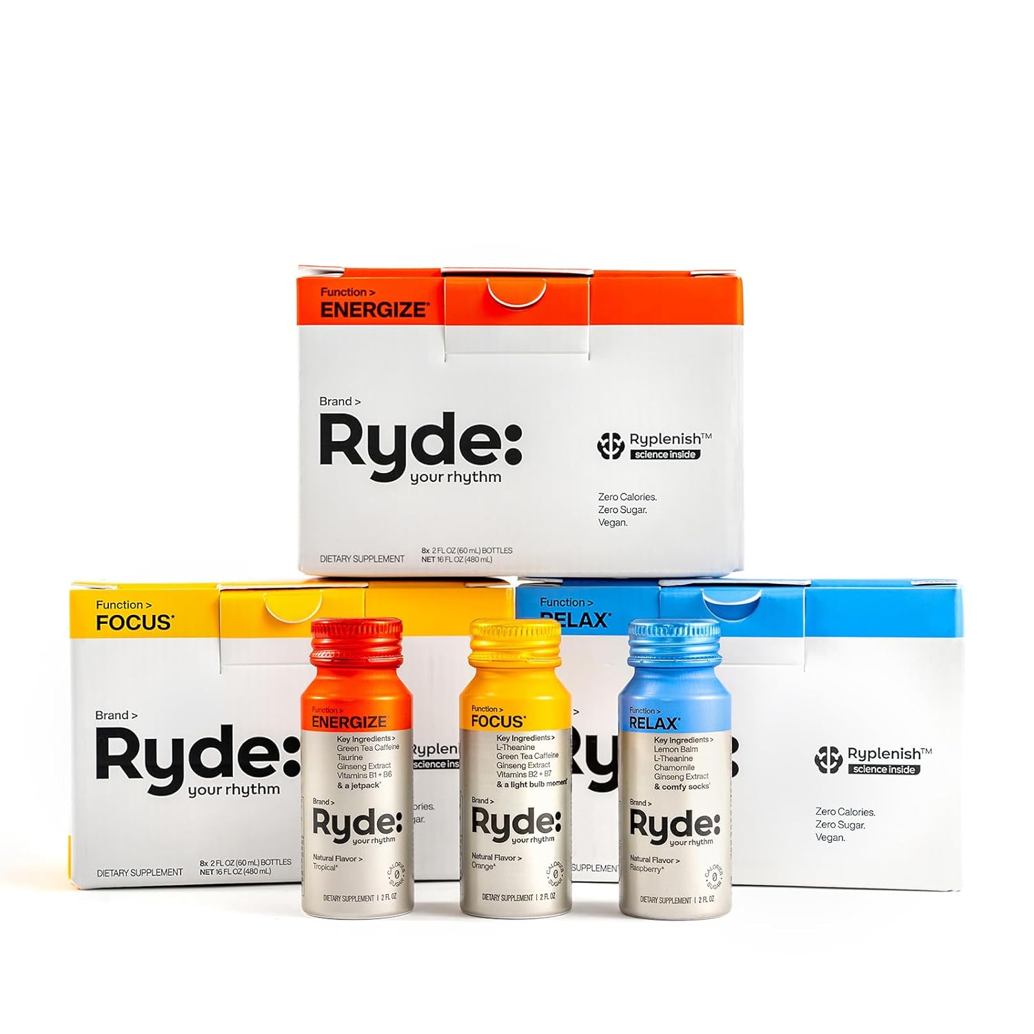Ryde Discovery Pack: Energize, Focus & Relax Shots Variety