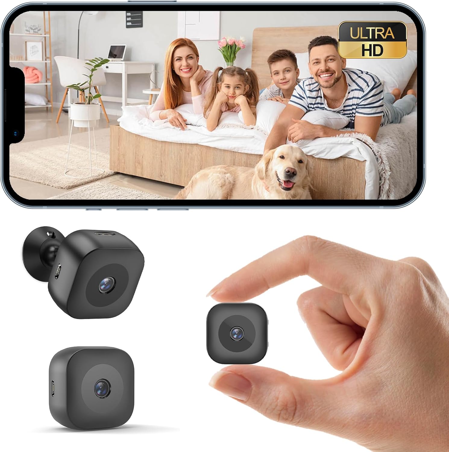 Mini Camera for Home Security with Night Vision and Motion Detection