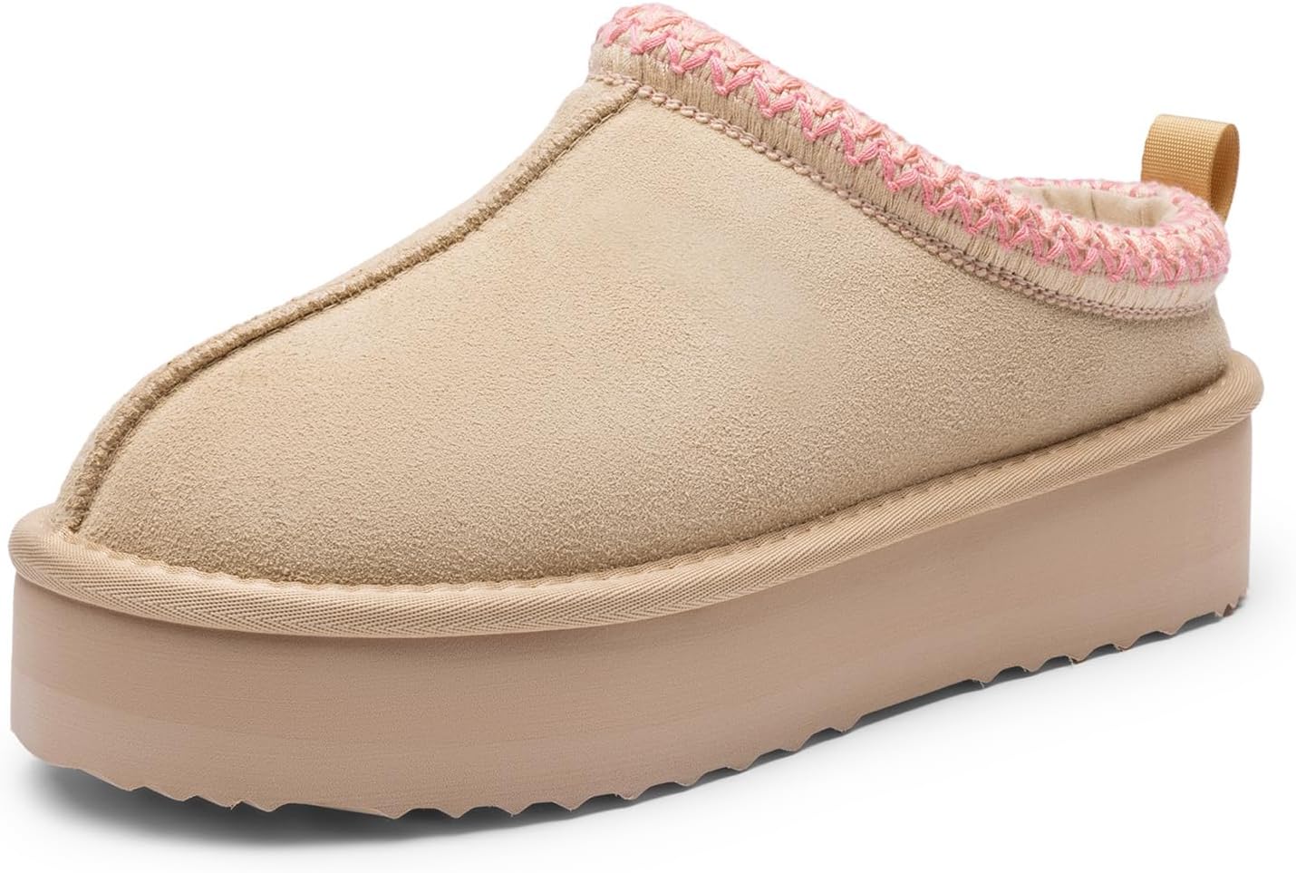 DREAM PAIRS Women's Genuine Suede Platform Slippers for Comfort