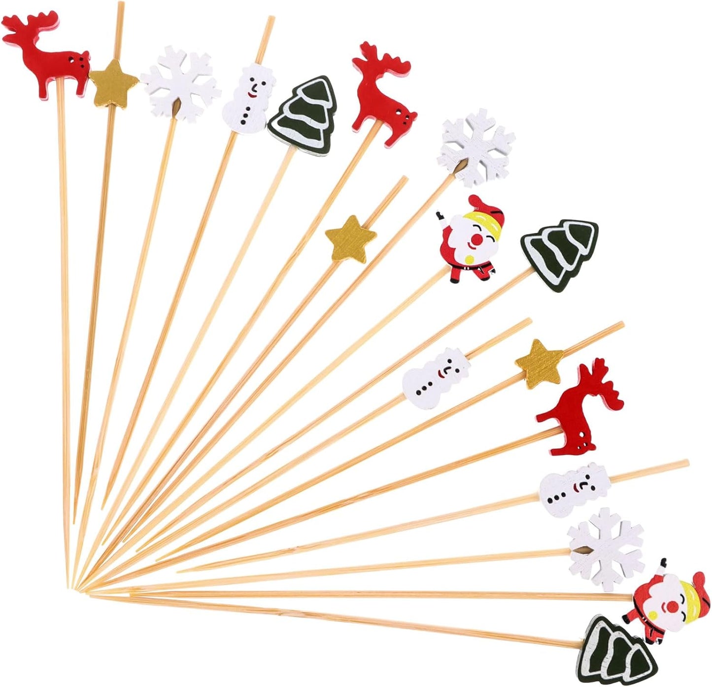 Yiphates 200x Festive Bamboo Toothpicks