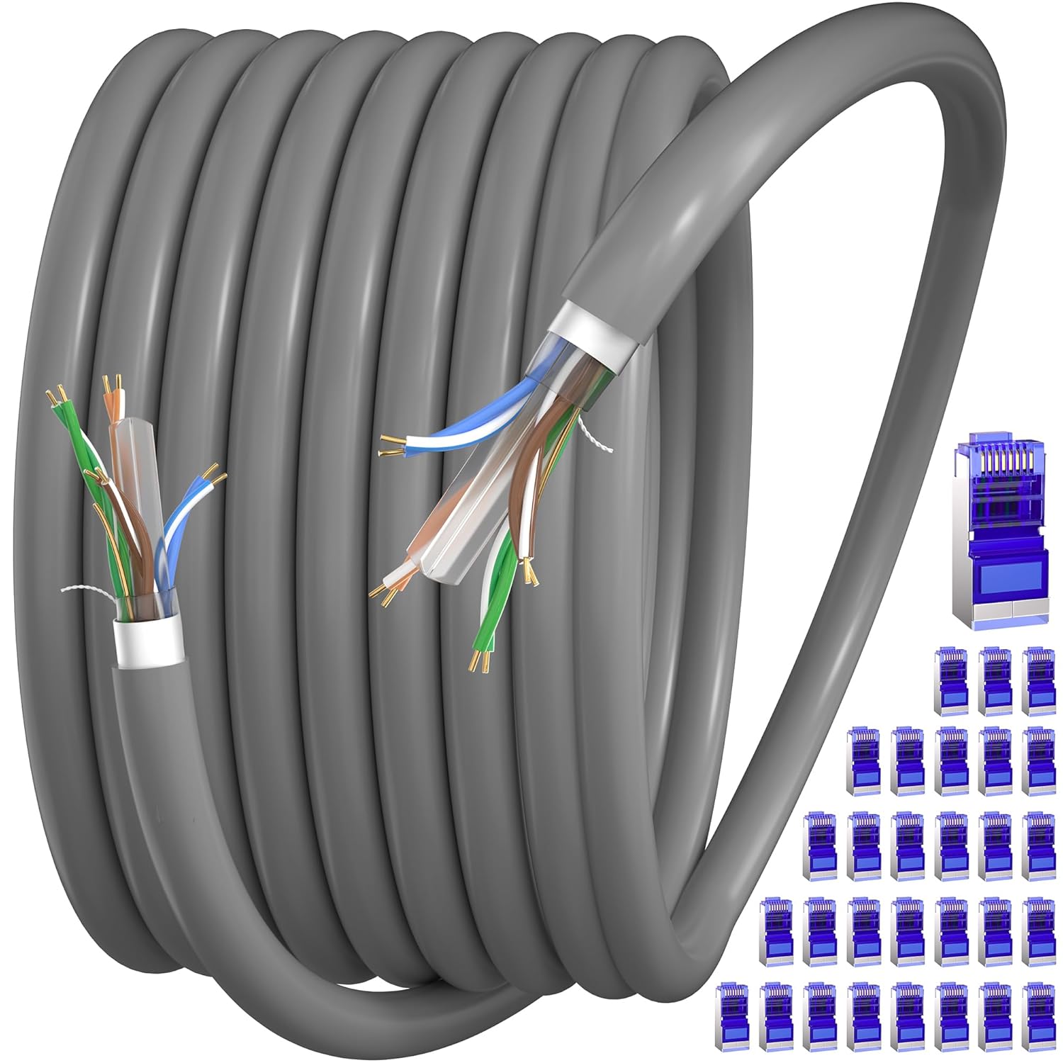 Cat 6 Shielded Ethernet Cable 500ft for Outdoor Use and More