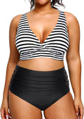 Womens Plus Size High Waisted Bikini Two Piece - Tummy Control