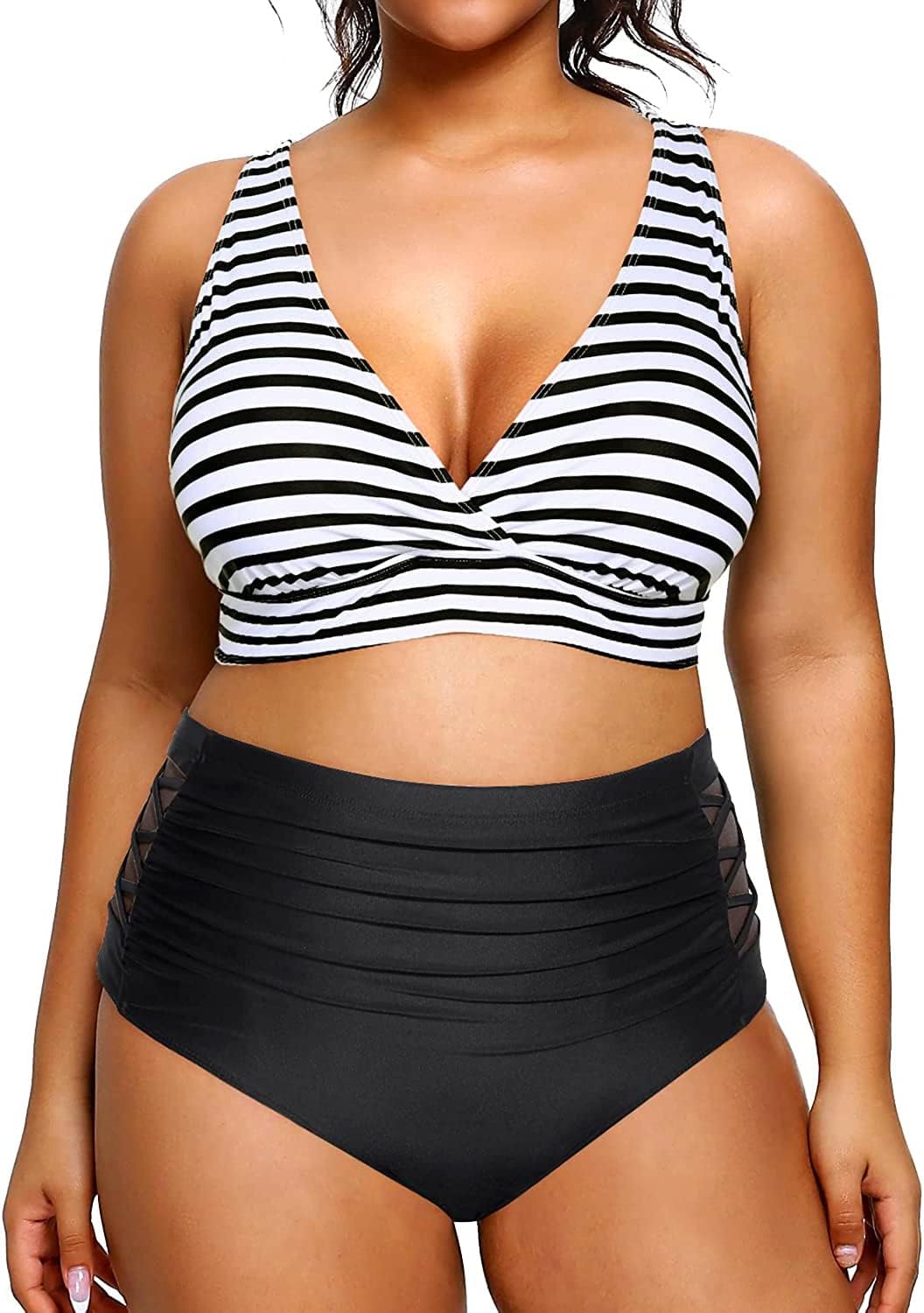Plus Size High Waisted Bikini for Women - Tummy Control Swimwear