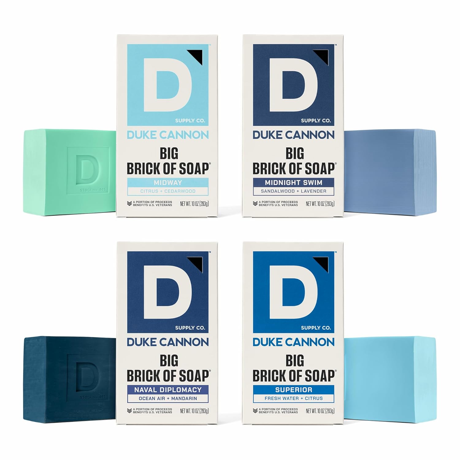 Duke Cannon Big Brick of Soap 4-Pack for Men - Bold Scents