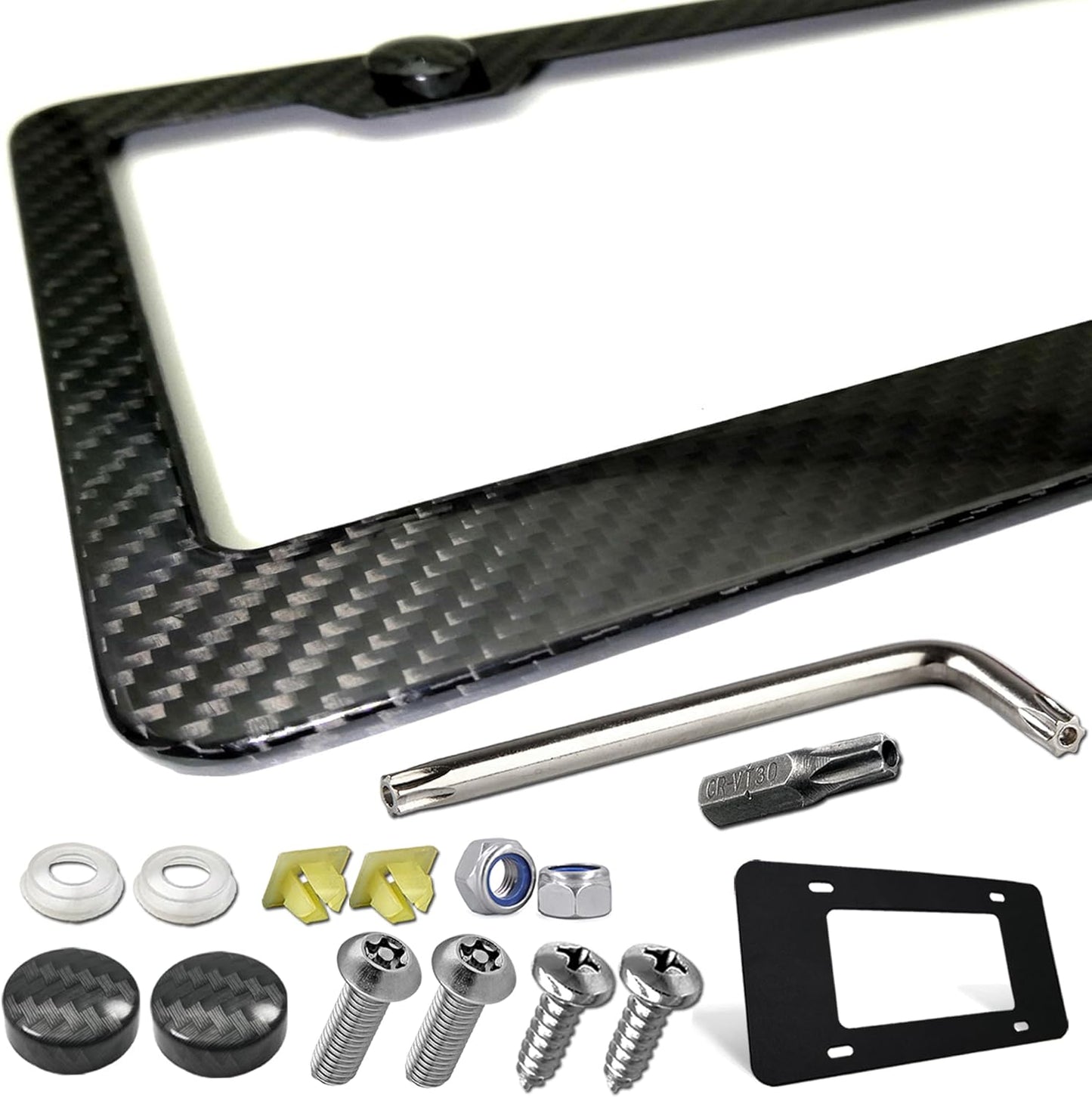 Carbon Fiber License Plate Frame - Durable and Stylish Holder